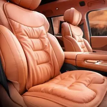 Нескользящая вентилируемая всесезонная подушка мягкая автомобильная подушка для сиденья прочная автомобильная кожаная подушка для путешествий orange-backrest