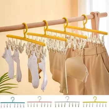 Нескользящая вешалка для белья с ветрозащитным покрытием для нижнего белья, держатель для носков, сушилка для одежды, ванная комната синий