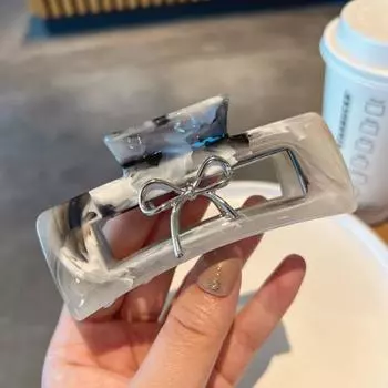 Нескользящая заколка для волос в стиле чернил, винтажная заколка-краб с жемчугом, модный бант для волос, аксессуар для укладки волос Style B