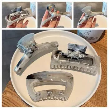 Нескользящая заколка для волос в стиле чернил с выемкой из жемчуга и крабом, модный бант для волос с когтями для девочек Style B