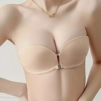 Нескользящее нижнее белье без бретелек с пряжкой спереди, женский сексуальный бюстгальтер с открытой спиной и дышащим верхом, поддерживающий бюстгальтер 32# чёрный