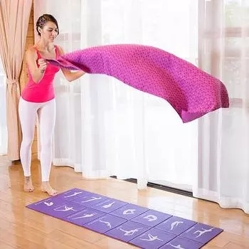 Нескользящее полотенце для горячей йоги, коврик для пилатеса, одеяло для йоги, впитывающее пот, портативный коврик для фитнеса, медитации, спортивное одеяло для тренировок и путешествий фиолетовый