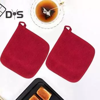 Нескользящие 2 шт. варежки для выпечки, дышащие противоожоговые хлопковые прихватки, перчатки для духовки зелёный