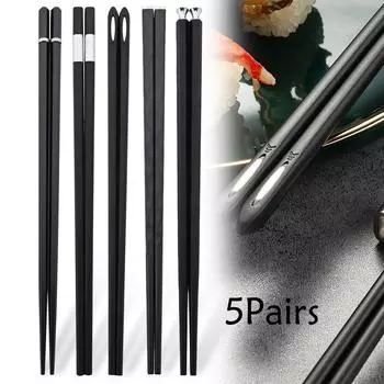 Нескользящие 5 пар палочек для еды для дома, японского высокого качества, для гостиничного ресторана, портативные, здоровые палочки для еды для суши