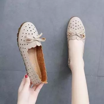 Нескользящие элегантные женские туфли на плоской подошве с круглым носком, женская обувь, популярная летняя оптовая продажа 2024 года, шикарная модная 35