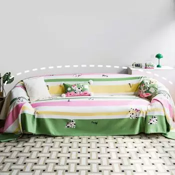 Нескользящие чехлы для диванов для гостиной, жаккардовый мультяшный имитация хлопка, льняная ткань, чехол с защитой от царапин, декор для дома 180x130cm