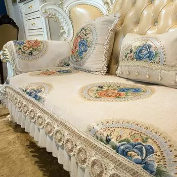 Нескользящие чехлы для диванов в европейском стиле, роскошный чехол из жаккардовой ткани, чехол для кресла, дивана, полотенца, защитный чехол для мебели, подушка для дивана 50x60