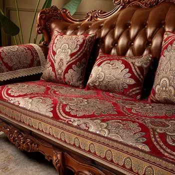 Нескользящие чехлы на диван в европейском стиле из синели для гостиной, жаккардовая подушка для дивана, современный диван, полотенце, подушка для сиденья, домашний декор, чехол для дивана 50x60