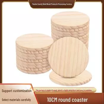 Нескользящие деревянные круглые подставки ручной работы - антиожоговые коврики и подставки под чай 10cm x 10cm x 0.8cm
