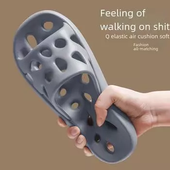 Нескользящие домашние тапочки для ванной: Бесшумная, мягкая, непромокаемая обувь для мужчин и женщин на лето