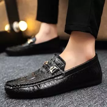 Нескользящие дышащие мягкие кожаные туфли для вождения высокого класса, модные мужские туфли Spirit Guy Internet Celebrity Work Loafer, летние туфли 39