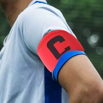 Нескользящие футбольные нарукавники C-образной формы, спортивные нарукавники, футбольные капитаны, нарукавники для команд, игроков красный