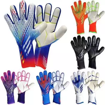 Нескользящие футбольные перчатки Молодежные и взрослые размеры Перчатка-приемник с высокопрочной силиконовой ручкой Превосходная поддержка и для всех возрастов Guantes Football 1 пара 6 синий