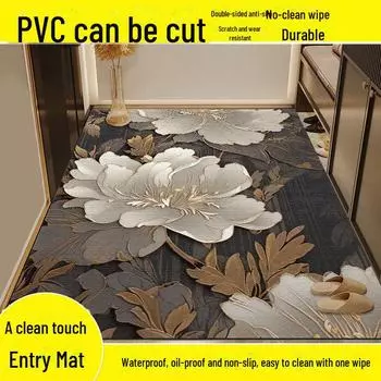 Нескользящие, грязеотталкивающие коврики из ПВХ для входа — прочный и не требующий стирки ковер для домохозяйств 60x90 cm