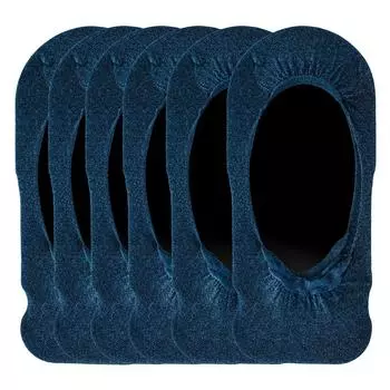 Нескользящие хлопковые накладки для ног Pack-6 для женщин D08XQ, удобный и практичный дизайн для ежедневного использования. 35/38 синий