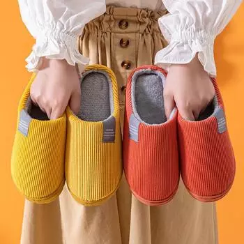 Нескользящие хлопковые тапочки унисекс с классической тканевой этикеткой, дутой подошвой, идеально подходят для использования дома, в послеродовой период или в гостинице. 42-43 серый/синий