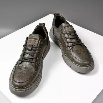 Нескользящие и водонепроницаемые мужские кожаные туфли с плоским круглым носком, повседневная обувь из искусственной кожи, элегантные, легальная распродажа, воловья кожа для взрослых 39