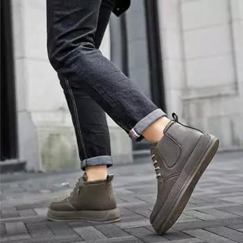 Нескользящие и водонепроницаемые мужские кожаные туфли на платформе с толстой подошвой на шнуровке для взрослых, распродажа мужских повседневных ботинок, элегантные 39