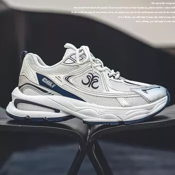 Нескользящие износостойкие модные и ретро уличные кроссовки на толстой подошве большого размера, спортивная обувь, повседневная обувь 39 чёрный