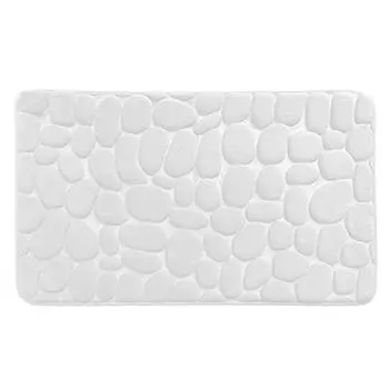 Нескользящие ковры Коврик из пены с эффектом памяти Коврик для ванной комнаты Коврик для домашнего декора Коврик для душевой комнаты Коврик для ванной комнаты с тиснением из булыжника на раковине Боковая часть ванны White