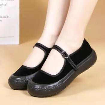 Нескользящие кроссовки Mom с мягкой подошвой из замши, дышащие, повседневные туфли для женщин 2024 года, удобные, легкие, плоские кроссовки Zapatos De Mujer 35 чёрный