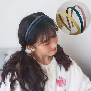 Нескользящие ленты для волос, тонкая боковая шелковая повязка на голову, новый обруч для волос