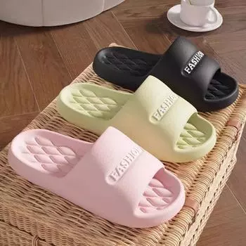 Нескользящие летние домашние тапочки для пар, для использования в помещении и на улице, дышащие, удобные, с буквенным дизайном 36/37 белый