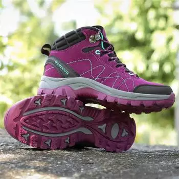 Нескользящие меховые высокие ботинки женские сапоги цвета фуксии женские стильные кроссовки спортивные супер предложения функциональные уличные 36