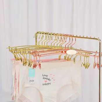 Нескользящие металлические вешалки для брюк, золотистая вешалка для нижнего белья с зажимами, органайзер для нижнего белья, 10 шт. в упаковке 10PCS золотой