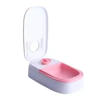 Нескользящие миски для домашних животных, собак и кошек, с таймером, съемная автоматическая кормушка, миска для кормления котят и щенков розовый