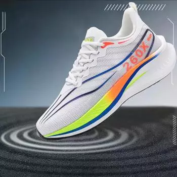 Нескользящие мужские кроссовки на мягкой подошве, дышащие классические легкие кроссовки для бега, профессиональная обувь для марафонских гонок с амортизацией 38 чёрный