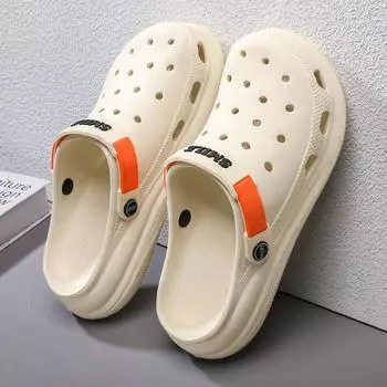 Нескользящие мужские тапочки EVA, летняя классика, мужская повседневная водонепроницаемая обувь, мужские мягкие сандалии для отдыха на природе, пляжные шлепанцы, взрывной стиль 38 чёрный