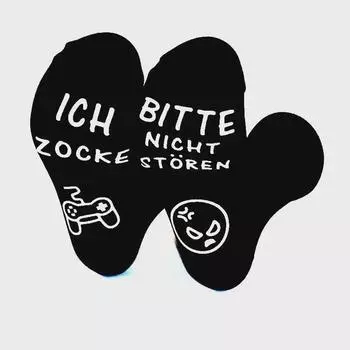 «Нескользящие носки для игр Bitte Nicht Stren Ich Zocke — немецкий трансграничный дизайн» Devon Game Socks; One Size зелёный