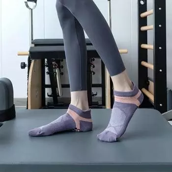 Нескользящие носки для йоги Женские весенне-летние влагоотводящие носки для пилатеса Нескользящие носки Носки для фитнеса в стиле athleisure Носки для скакалки NY009-Purple