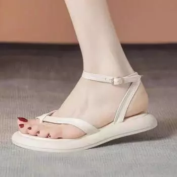 Нескользящие новые летние сандалии для женщин с круглым носком, повседневные удобные женские сандалии с открытым носком Zapatos Para Mujeres 35