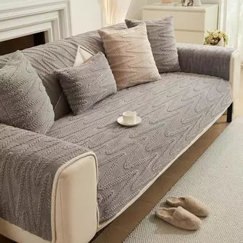 Нескользящие однотонные толстые теплые диванные подушки чехлы для диванов коврики из шенилла чехлы для диванов 70X70