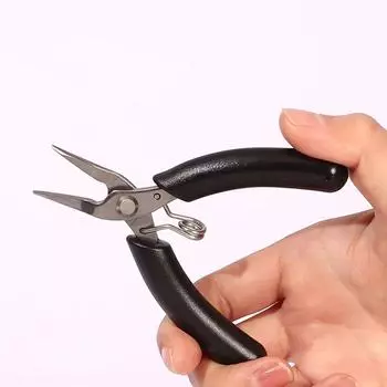 Нескользящие плоскогубцы с ручкой из нержавеющей стали для ювелирных изделий, острые плоскогубцы ручной работы для самостоятельного изготовления, аксессуары для ремонта чёрный