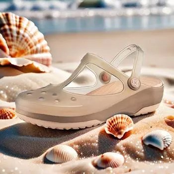 Нескользящие пляжные уличные сандалии на танкетке с мягкой подошвой, гелевая обувь, женская обувь с отверстиями 35