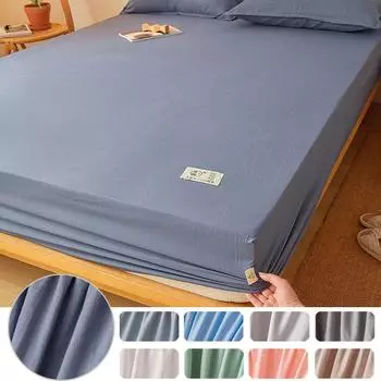 Нескользящие простыни, все покрытия, дышащие, удобные, влагостойкие и устойчивые к моче наматрасники для спальни (Без наволочки) 90*200cm серый/синий
