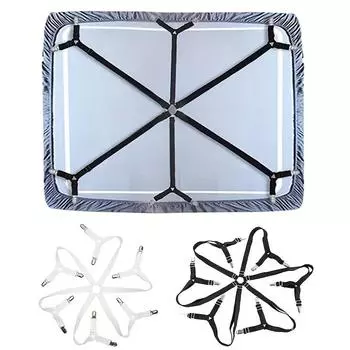 Нескользящие регулируемые захваты для матрасов Зажимы для простыней Угловые ремни для одеяла Чехлы для диванов Противоскользящие застежки Однотонные простые товары для дома One Size чёрный