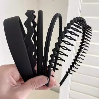 Нескользящие резинки для волос для женщин и мужчин, простая повязка на голову с ободом, держатель для мытья волос, маска для лица, обруч для волос, повязка на голову, аксессуары для волос чёрный