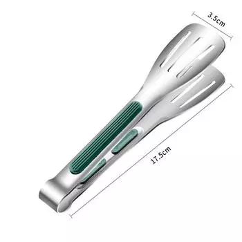 Нескользящие щипцы для еды из нержавеющей стали, зажим для мяса, хлеба, зажим для гриля-шведского стола, кухонные принадлежности, кухонные аксессуары M серебряный