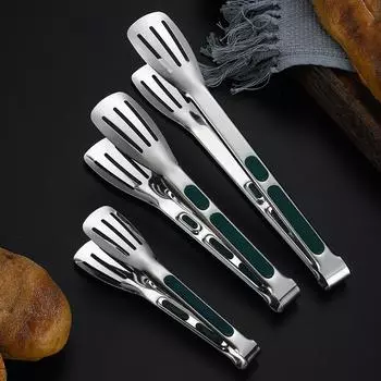 Нескользящие щипцы для еды из нержавеющей стали, зажим для мяса, салата, хлеба, гриль-барбекю, зажим для шведского стола, инструменты для приготовления пищи, кухонные принадлежности 9IN