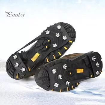 Нескользящие шипы для захвата Зимние захваты для ходьбы по льду Шипы для снегоступов Кошки для походных ботинок Обувь L