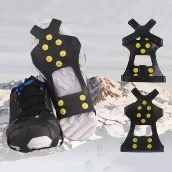 Нескользящие шипы для захвата Зимние захваты для ходьбы по льду Шипы для снегоступов Кошки для походных ботинок Обувь M