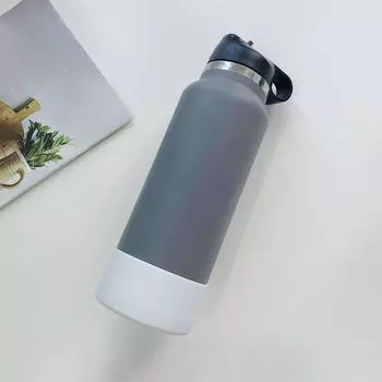 Нескользящие силиконовые чехлы для бутылок для фляг 12724 унций 32 и 40 унций для воды для занятий спортом на открытом воздухе походов 1 чёрный