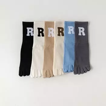 Нескользящие силиконовые носки с пятью пальцами и точками, носки с раздельными пальцами, женские носки средней длины хаки