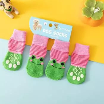 Нескользящие, устойчивые к царапинам носки и обувь для улицы для маленьких и средних собак — устойчивые к падению, бесшумные и защитные. L розовый