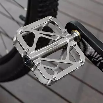 Нескользящие велосипедные педали Сверхлегкая педаль из титанового сплава 3 герметичных подшипника Платформенные педали серебряный