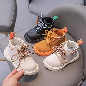 Нескользящие водонепроницаемые сапоги для маленьких мальчиков и девочек на молнии 25